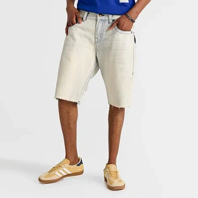 True Religion Men's Ricky Frayed Flap Denim Shorts In Blue Mariner Light Wash