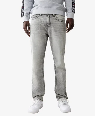 True Religion Men's Ricky Mesh Flap Straight Jeans In Grey Wash