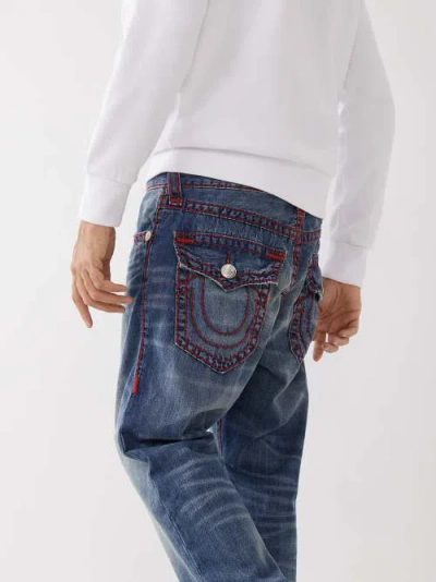 True Religion Men's Ricky Red Stitch Super T Jean In Blue