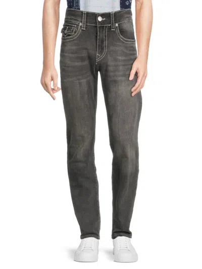 True Religion Men's Ricky Relaxed Straight Whiskered Jeans In Grey