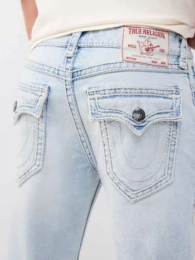 True Religion Men's Ricky Rope Stitch Flap Straight Jean In Blue