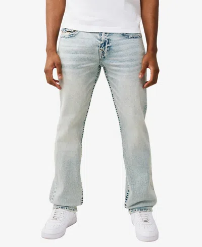 True Religion Men's Ricky Straight Big T Flap Jeans In Blue