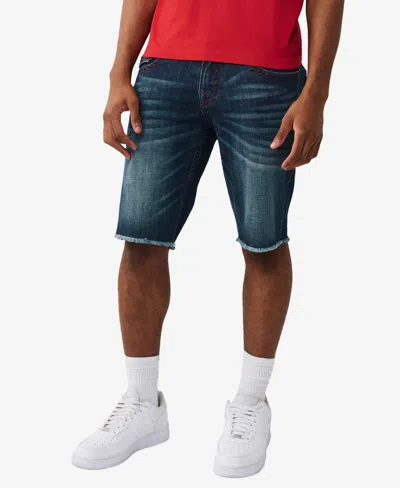 True Religion Men's Ricky Straight Flap Fray Hem Shorts In Blue