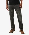 True Religion Men's Ricky Logo Appliqué Straight Jean In Black