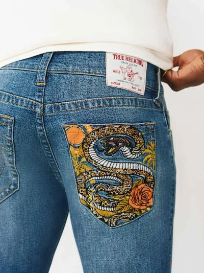 True Religion Men's Ricky Straight Jean 34" In Blue