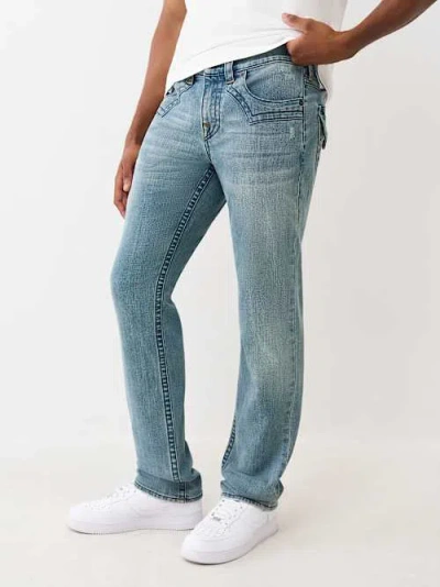 True Religion Men's Ricky Straight Western Yoke Jean 34" In Blue