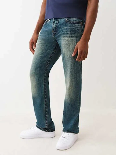 True Religion Men's Ricky Super Qt Straight Jean 34" In Blue