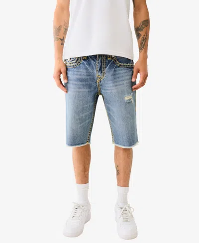 True Religion Men's Ricky Super T Flap Fray Shorts In Street Vice Medium Wsh W Rips