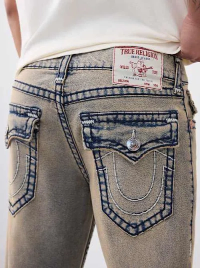 True Religion Men's Ricky Super T Flap Straight Jean 34" In Blue