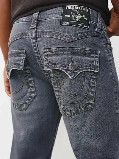 True Religion Men's Ricky Super T Jimmy Flap Straight Jean In Black