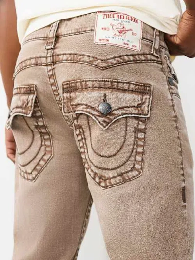 True Religion Men's Ricky Super T Jimmy Flap Straight Jean 34" In Brown