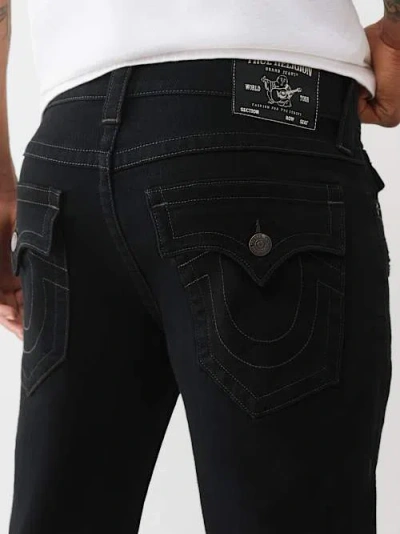 True Religion Men's Rocco Flap Skinny Jean 32" In Black