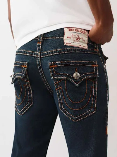 True Religion Men's Rocco Super T Flap Skinny Jean 32" In Blue