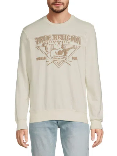 True Religion Men's Rocking Buddha Logo Sweatshirt In Dull Pink