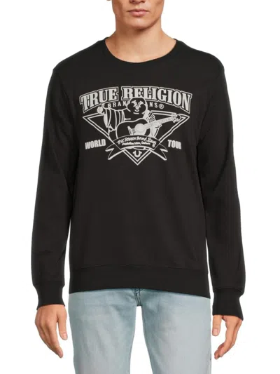 True Religion Men's Rocking Buddha Logo Sweatshirt In Jet Black