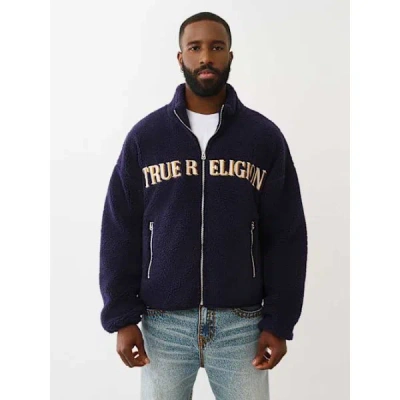 True Religion Men's Sherpa Logo Jacket In Blue