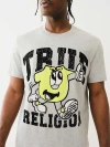 True Religion Men's Shoey Flocked Logo T-shirt In Gray