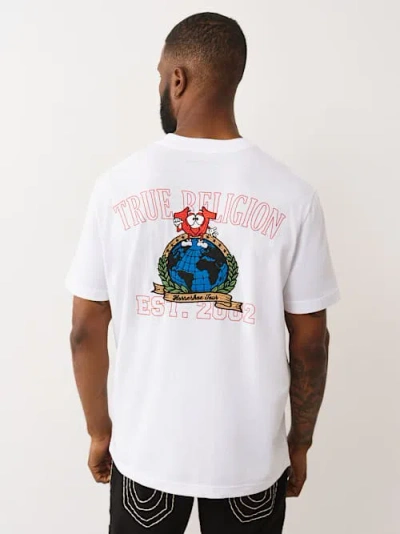 True Religion Men's Shoey World Boxy Graphic T-shirt In White