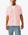 True Religion Men's Short Sleeve Camp Allover Print Shirt In Neutral