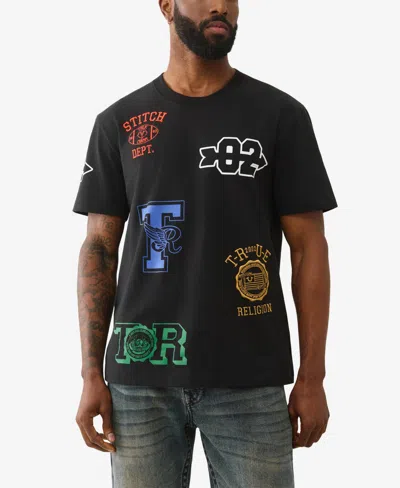 True Religion Men's Short-sleeve Embroidery Logo T-shirt In Black