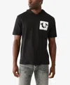 True Religion Hooded Cotton Graphic T-shirt In Black