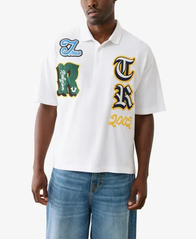 True Religion Men's Short Sleeve Overt Patch Polo Shirt