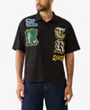 True Religion Men's Short Sleeve Overt Patch Polo Shirt In Black
