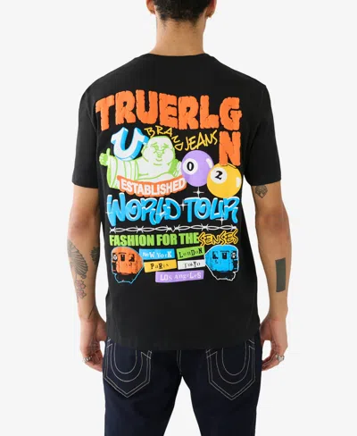 True Religion Men's Short Sleeve Relaxed Billiard T-shirt In Black