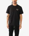 True Religion Men's Short Sleeve Relaxed Overseam Puff Tee In Black
