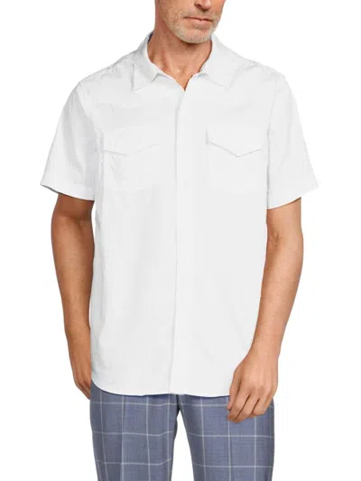 True Religion Men's Short Sleeve Shirt In White