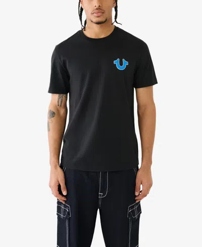 True Religion Men's Short Sleeve Shoey News T-shirts In Jet Black