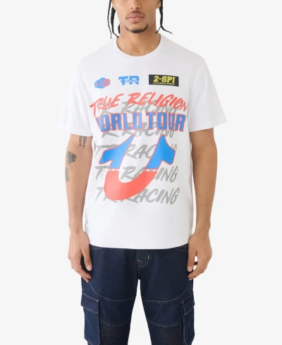 True Religion Men's Short Sleeve Tr Racing T-shirts In Optic White