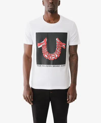 True Religion Men's Short Sleeve Warped Tr Tee In Optic White