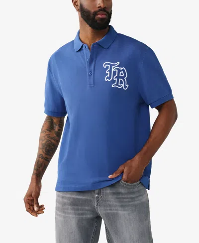 True Religion Men's Short-sleeve Embroidered Polo Shirt In Blue