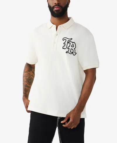 True Religion Men's Short-sleeve Embroidered Polo Shirt In White