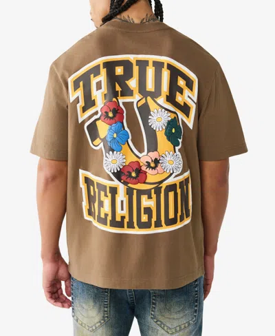 True Religion Men's Short-sleeve Garden Horseshoe T-shirt In Brown