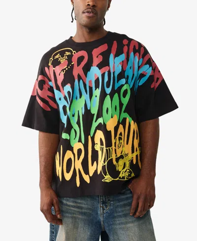 True Religion Men's Short-sleeve Graffiti Printed T-shirt In Brown
