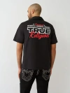 True Religion Men's Silicone Logo Poplin Shirt In Black