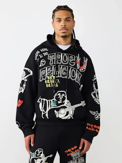 True Religion Cinch Logo Graphic Pullover Hoodie In Multi