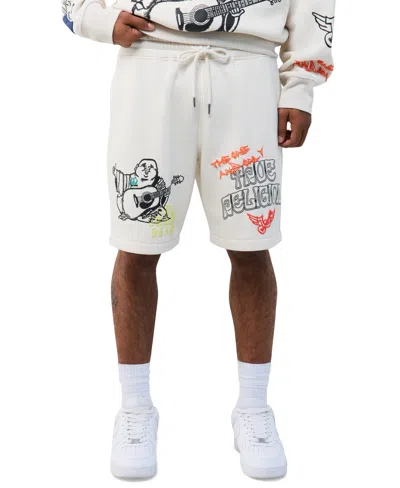 True Religion Men's Sloth Guitar Graphic Lightweight Shorts In Multi