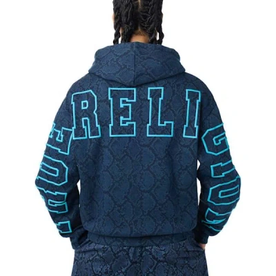 True Religion Men's Snakeskin Boxy Hoodie In Blue