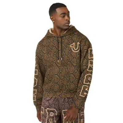 True Religion Men's Snakeskin Boxy Hoodie In Brown