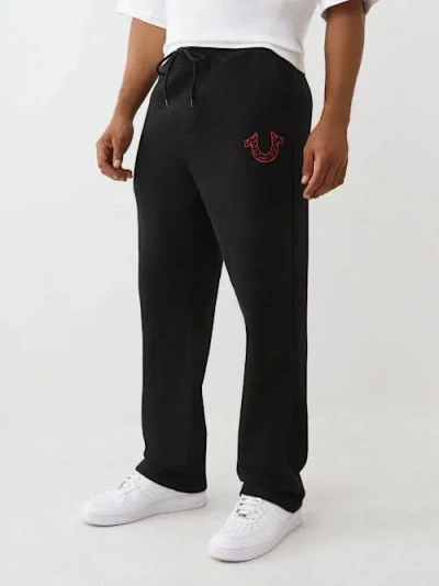 True Religion Men's Spiral Horseshoe Straight Sweatpant In Black