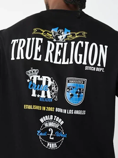 True Religion Crewneck Logo T-shirt In Black