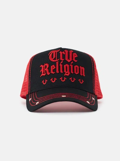 True Religion Men's Star Trucker Hat In Black