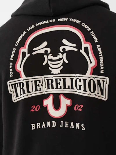 True Religion Men's Sunrise Buddha Zip Hoodie In Black