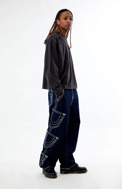 True Religion Men's Super T Baggy Jeans In Dark Indigo In Blue