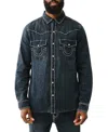 True Religion Western Contrast-stitch Denim Shirt In Fleet Blue