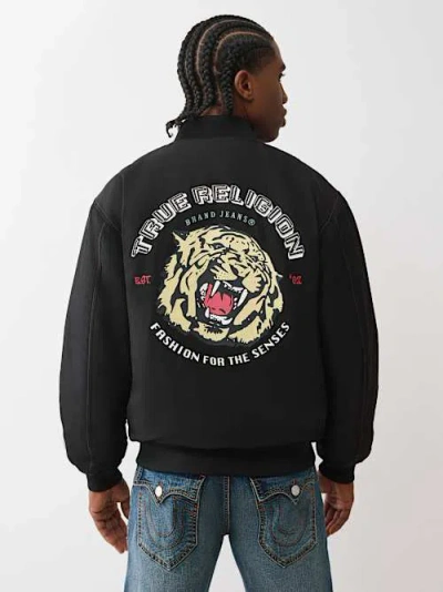 True Religion Men's Tiger Graphic Aviation Jacket In Black