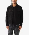 True Religion Cotton Stretch Denim Trucker Jacket In Body Rinse Black